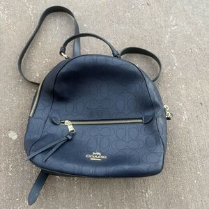 Coach Jordyn Backpack In Signature Leather 2322 Gold/Midnight Purse Handbag